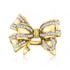 Ross-simons Diamond Double-bow Ring In 18kt Gold Over Sterling In Gold