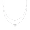 Ross-simons Diamond Double-heart Layered Necklace In Sterling Silver In Metallic