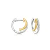 Ross-simons Diamond Double-hoop Earrings In 2-tone Sterling Silver In White
