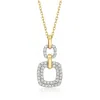 Ross-simons Diamond Double-square Pendant Necklace In 18kt Yellow Gold In Multi