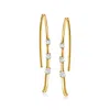 Ross-simons Diamond Drop Earrings In 14kt Yellow Gold In Silver