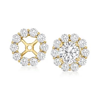 Ross-simons Diamond Earring Jackets In 14kt Yellow Gold In White