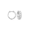 Ross-simons Diamond-edge Hoop Earrings In Sterling Silver In White