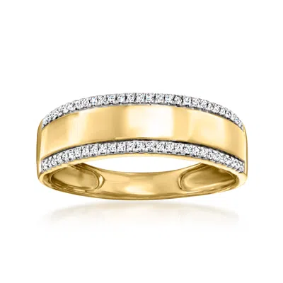 Ross-simons Diamond-edge Ring In 18kt Gold Over Sterling In White