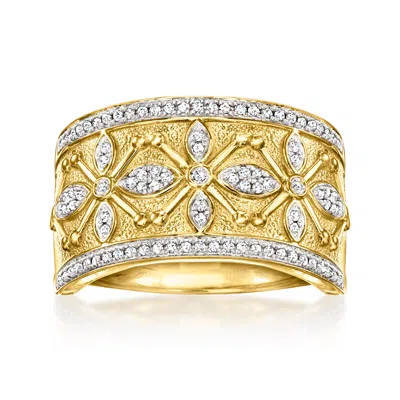 ROSS-SIMONS DIAMOND ETRUSCAN-STYLE RING IN 18KT GOLD OVER STERLING