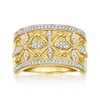 Ross-simons Diamond Etruscan-style Ring In 18kt Gold Over Sterling In White