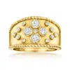 Ross-simons Diamond Etruscan-style Wide Ring In 18kt Gold Over Sterling