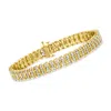 Ross-simons Diamond Fancy-link Tennis Bracelet In 18kt Gold Over Sterling In Multi