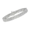 Ross-simons Diamond Fancy-link Tennis Bracelet In Sterling Silver In Multi