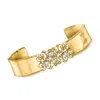 Ross-simons Diamond Filigree Cuff Bracelet In 18kt Gold Over Sterling In Gold