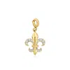 Ross-simons Diamond Fleur-de-lis Charm In 18kt Gold Over Sterling In Gold