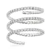 Ross-simons Diamond Flexible Wrap Ring In Sterling Silver In White