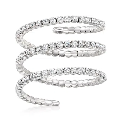 Ross-simons Diamond Flexible Wrap Ring In Sterling Silver In White