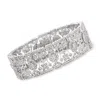 Ross-simons Diamond Floral Bracelet In Sterling Silver In Multi