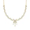 Ross-simons Diamond Floral Drop Necklace In 18kt Gold Over Sterling