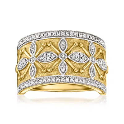 Ross-simons Diamond Floral Ring In 18kt Yellow Gold