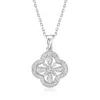 Ross-simons Diamond Flower Pendant Necklace In Sterling Silver In Multi
