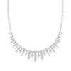 Ross-simons Diamond Fringe Necklace In Sterling Silver In White