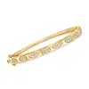 Ross-simons Diamond Geometric Cluster Bangle Bracelet In 14kt Yellow Gold In Silver