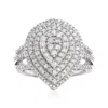 Ross-simons Diamond Graduated Pear-shaped Ring In Sterling Silver In White