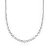 Ross-simons Diamond Graduated Tennis Necklace In Sterling Silver In Multi