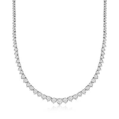 Ross-simons Diamond Graduated Tennis Necklace In Sterling Silver In Multi