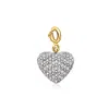 Ross-simons Diamond Heart Charm In 18kt Gold Over Sterling In Metallic