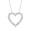 Ross-simons Lab-grown Diamond Heart Pendant Necklace In 14kt White Gold In Multi