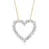 Ross-simons Diamond Heart Pendant Necklace In 14kt Yellow Gold In Multi