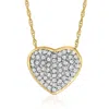 Ross-simons Diamond Heart Pendant Necklace In 14kt Yellow Gold In Multi