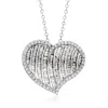 Ross-simons Diamond Heart Pendant Necklace In Sterling Silver In Silver
