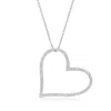 Ross-simons Diamond Heart Pendant Necklace In Sterling Silver In Multi