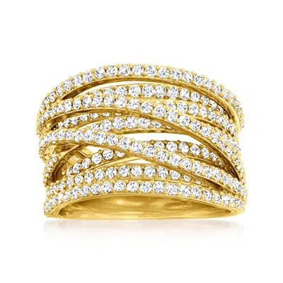 Ross-simons Diamond Highway Ring In 18kt Gold Over Sterling