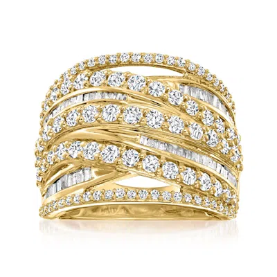 Ross-simons Diamond Highway Ring In 18kt Gold Over Sterling In White