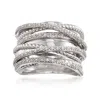 Ross-simons Diamond Highway Ring In Sterling Silver In White