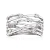 Ross-simons Diamond Highway Ring In Sterling Silver In White