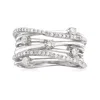 Ross-simons Diamond Highway Ring In Sterling Silver In White