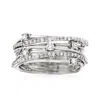 Ross-simons Diamond Highway Station Ring In Sterling Silver In White