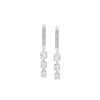 Ross-simons Diamond Hoop Drop Earrings In 14kt White Gold In White