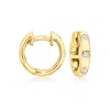Ross-simons Diamond Hoop Earrings In 18kt Gold Over Sterling