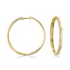 Ross-simons Diamond Hoop Earrings In 18kt Gold Over Sterling In Gold