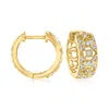 Ross-simons Diamond Hoop Earrings In 18kt Gold Over Sterling In White