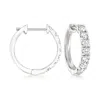Ross-simons Diamond Hoop Earrings In Platinum In White