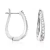 Ross-simons Diamond Hoop Earrings In Sterling Silver In Silver