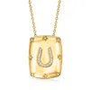 Ross-simons Diamond Horseshoe Pendant Necklace In 18kt Gold Over Sterling. 18 Inches In Gold