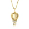 Ross-simons Diamond Hot Air Balloon Pendant Necklace In 18kt Gold Over Sterling In Gold