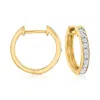 Ross-simons Diamond Huggie Hoop Earrings In 14kt White Gold In White
