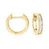 Ross-simons Diamond Huggie Hoop Earrings In 14kt Yellow Gold In Gold