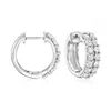 Ross-simons Diamond Huggie Hoop Earrings In Sterling Silver In White