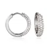 Ross-simons Diamond Huggie Hoop Earrings In Sterling Silver In White